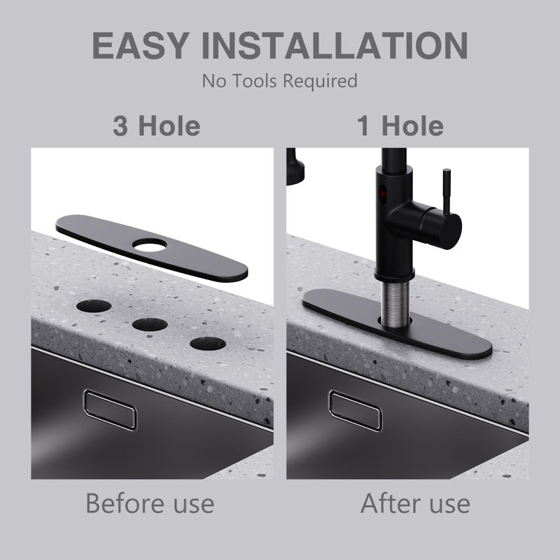 GIMILI 10 Inch Hole Cover Deck Plate Escutcheon for Kitchen Sink Faucet Single Hole Matte Black - Image 4